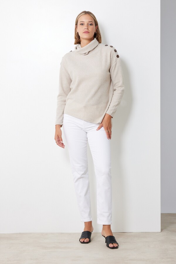 Polera Botones BEIGE