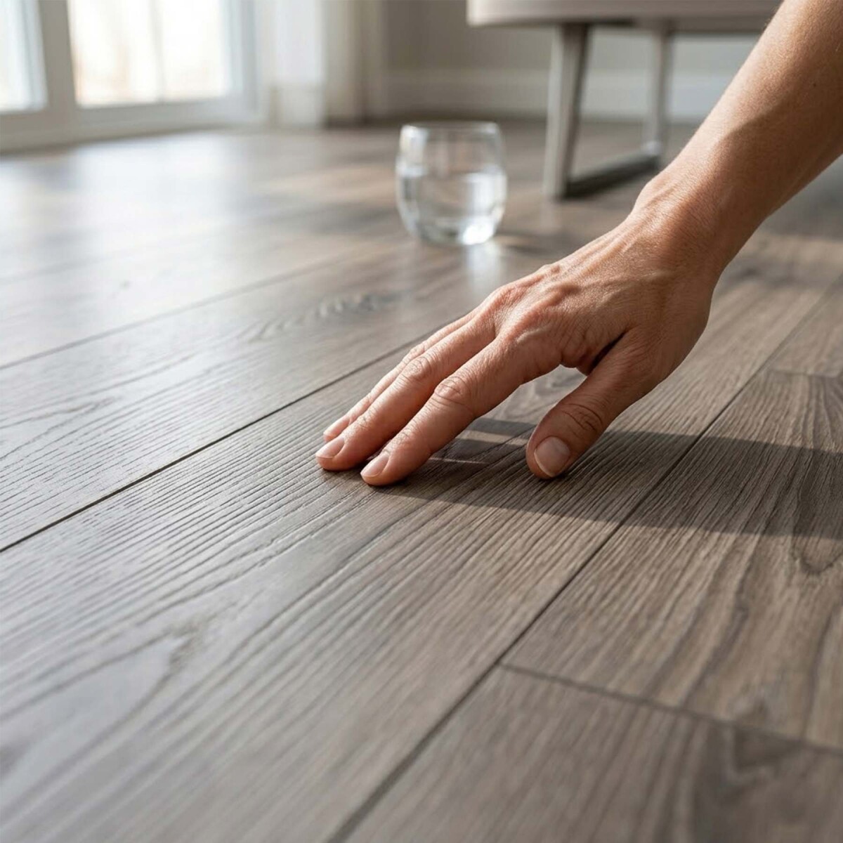 Piso Vinílico Autoadhesivo Piso Flotante Símil Madera x 1m2 - Color gris 