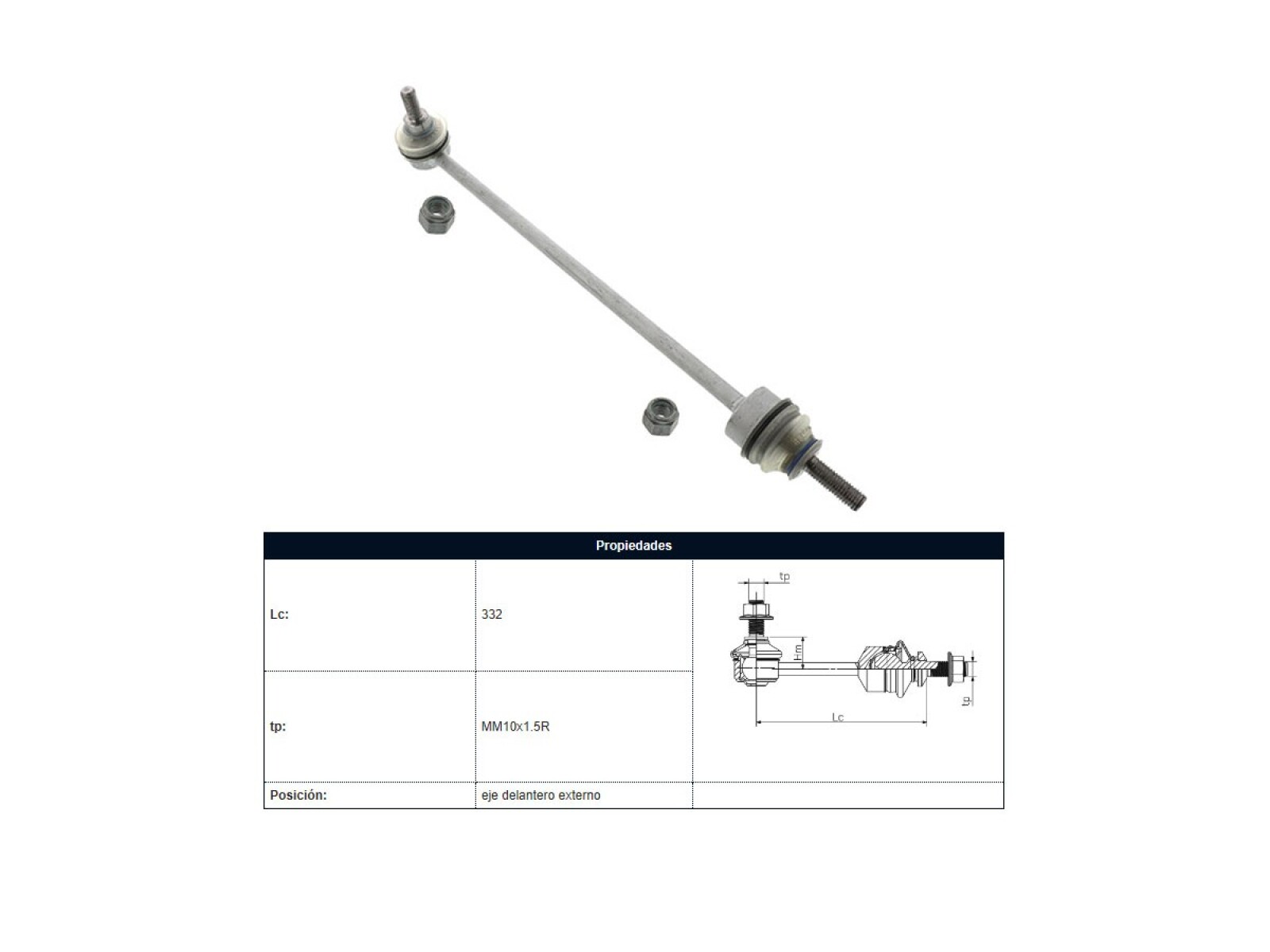 Bieleta Citroen C15, Peug 309/205 83-25 Der/Izq 