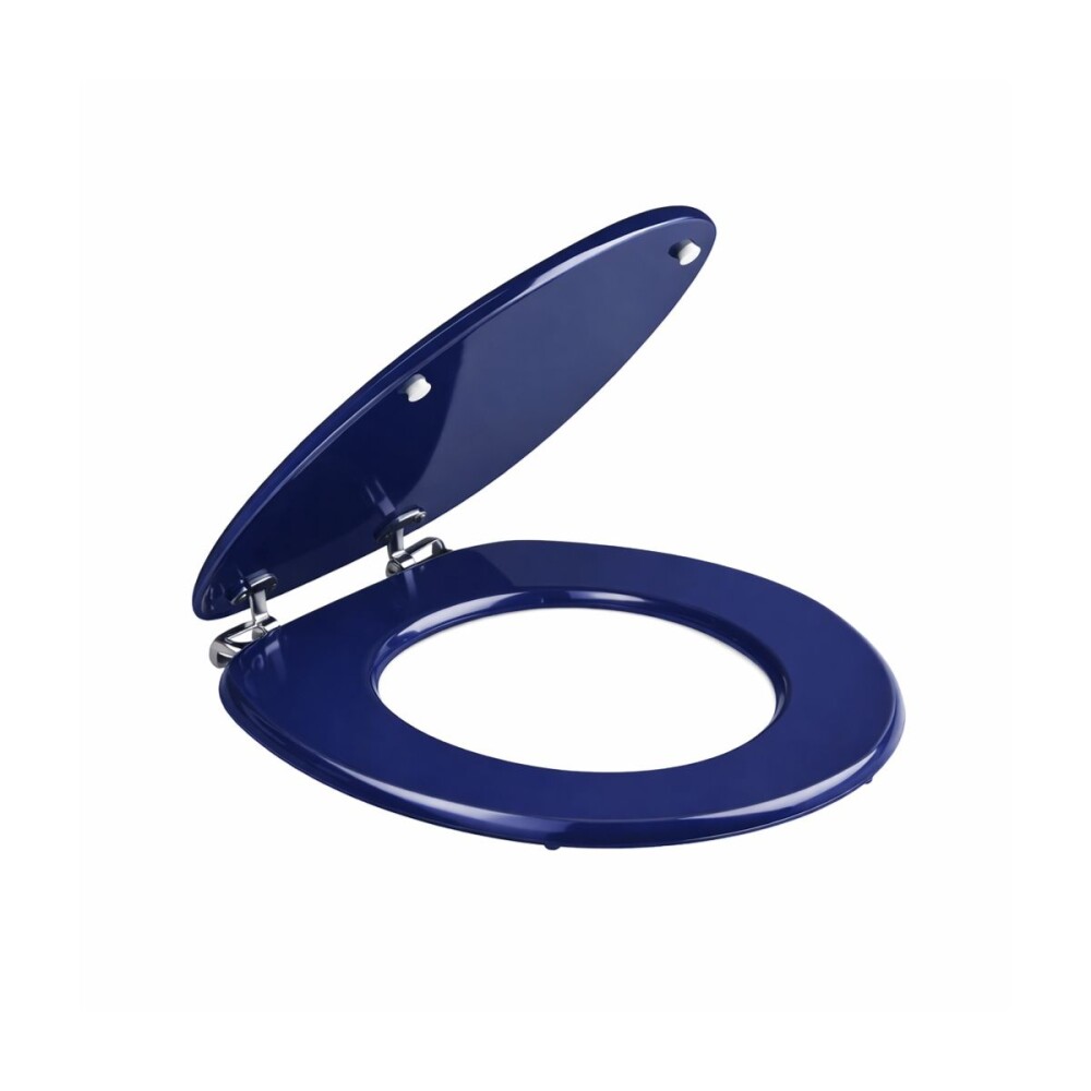 Tapa inodoro azul en MDF con herraje metálico Tapa Inodoro Azul En Mdf Con Herraje Metálico