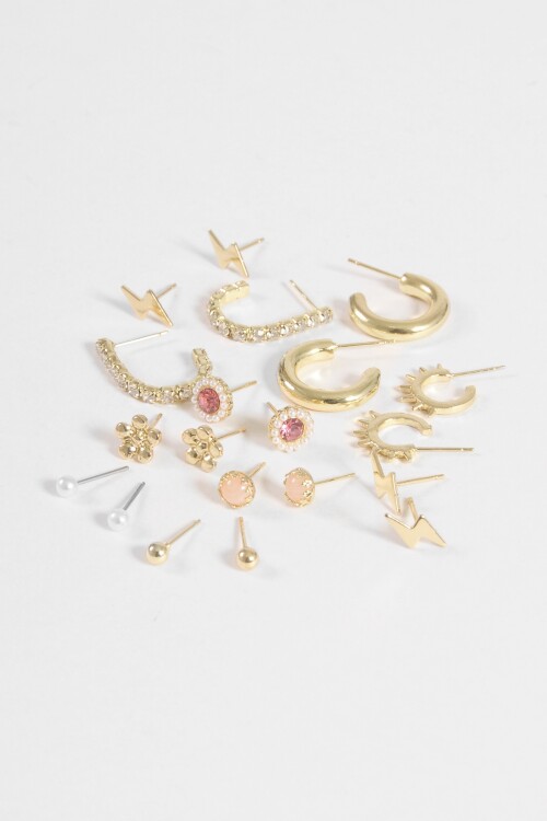 Set de 10 pins variados dorado