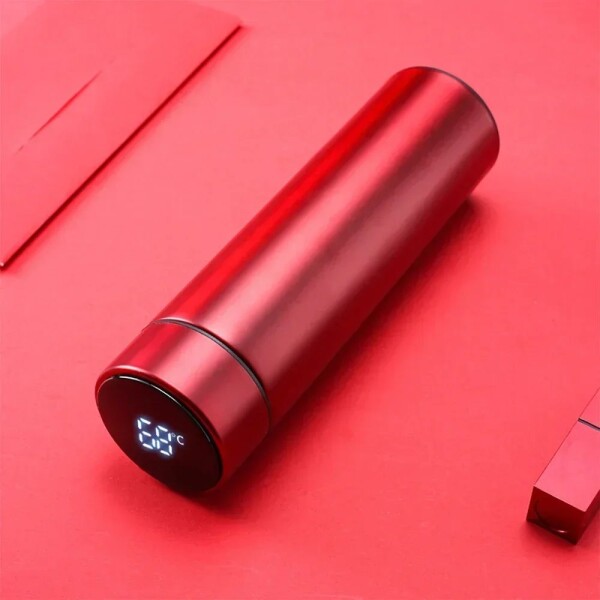 Botella Térmica Acero Inox Termo Táctil Sensor Temperatura Color Variante Rojo