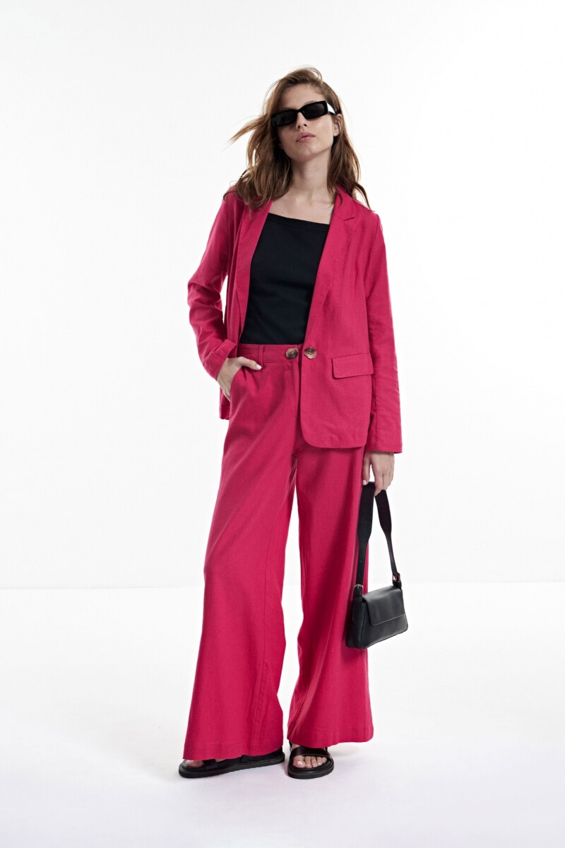 Blazer de lino fucsia