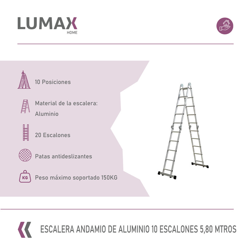 Escalera Andamio Lumax 20 Escalones SIN CHAPONES Escalera Andamio Lumax 20 Escalones SIN CHAPONES