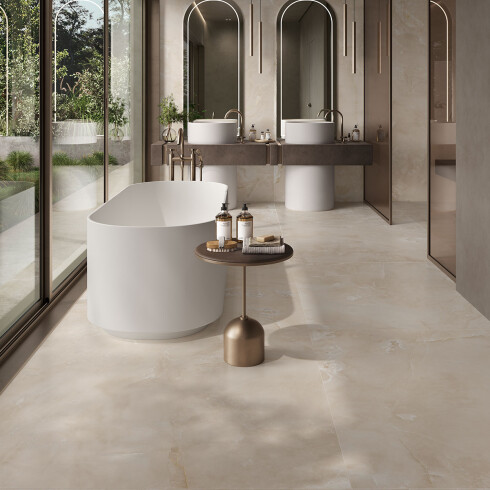 PORCELANATO PARA PISO Y PARED DE 60X120 MATE MARMOLADO RECTIFICADO LINEA ZEUS FREIJO Y VAINILLA