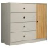 Cómoda Cajonera Guardarropa 4 Cajones 1 Puerta Moderna Miel Blanco 1