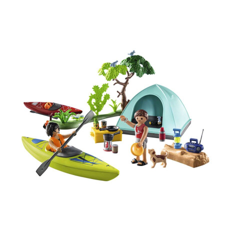 Camping Familiar con kayak Playmobil 54 Piezas con Figuras