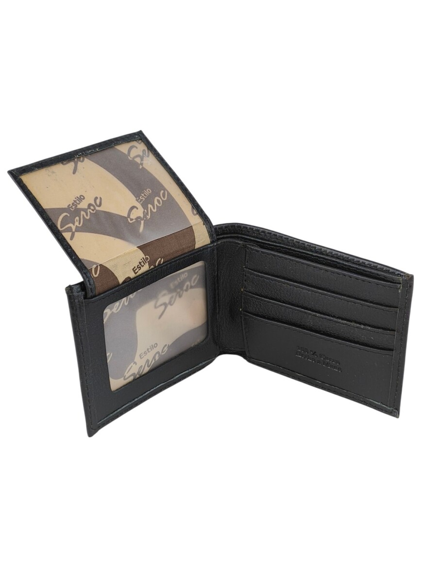 Billetera con visor y cierre - Negro 