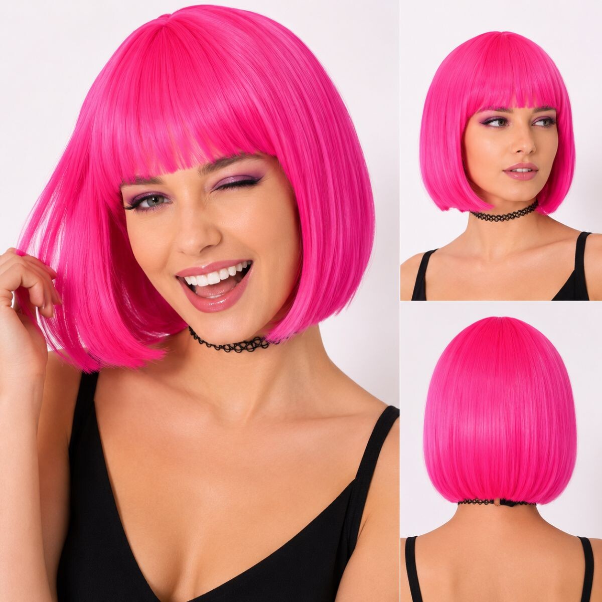 Peluca Carre Color - Fucsia 