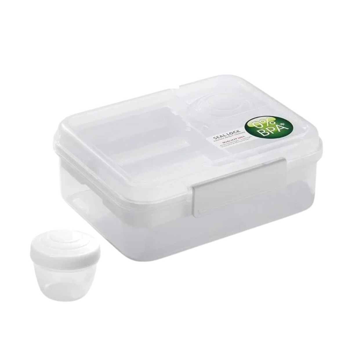 Vianda Recipiente Comida Almuerzo Libre Bpa 1,6lts Division - Color blanco 