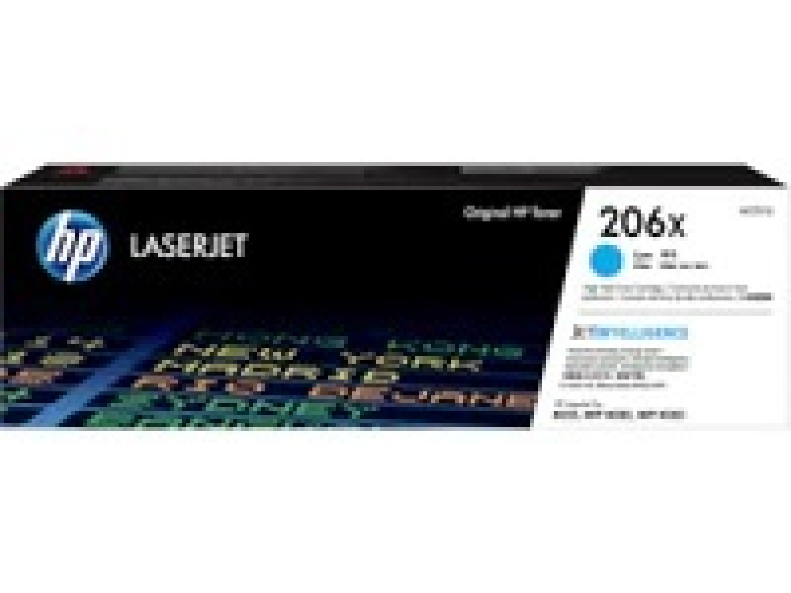 HP 206X - Alto rendimiento - cián - original - LaserJet - cartucho de tóner (W2111X) - para Color LaserJet Pro M255, M283, MFP M 