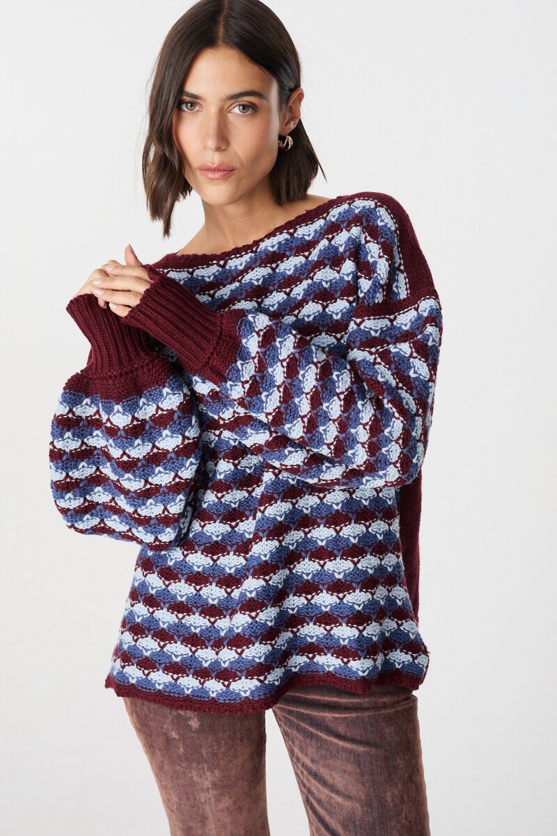 Sweater Wave - Bordeaux 