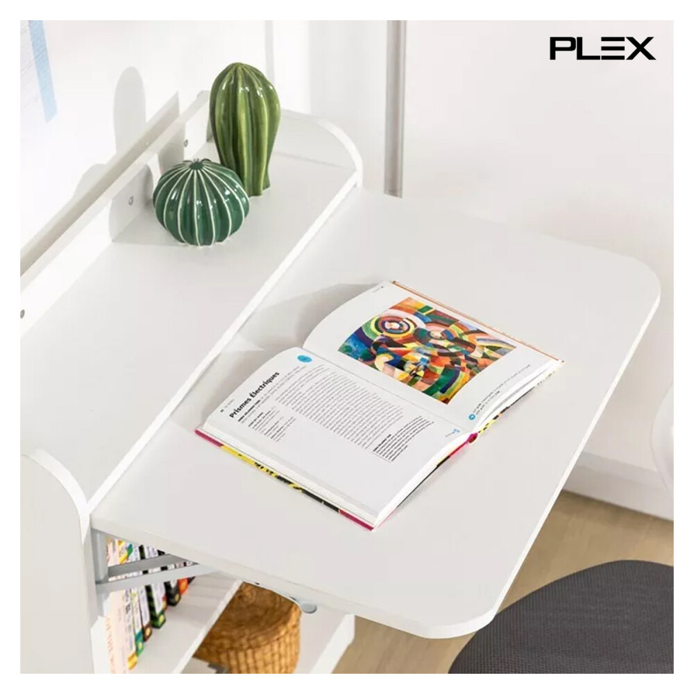 Escritorio Plex + Silla giratoria ecocuero Blanco