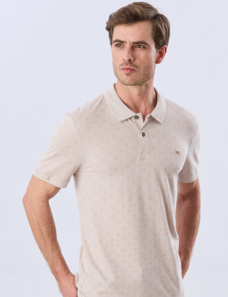 REMERA POLO ESTAMPADA JERSEY Beige