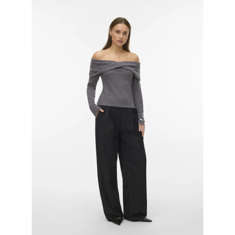 VMKAIA LS OFF SHOULDER TOP JRS GA Medium Grey Melange