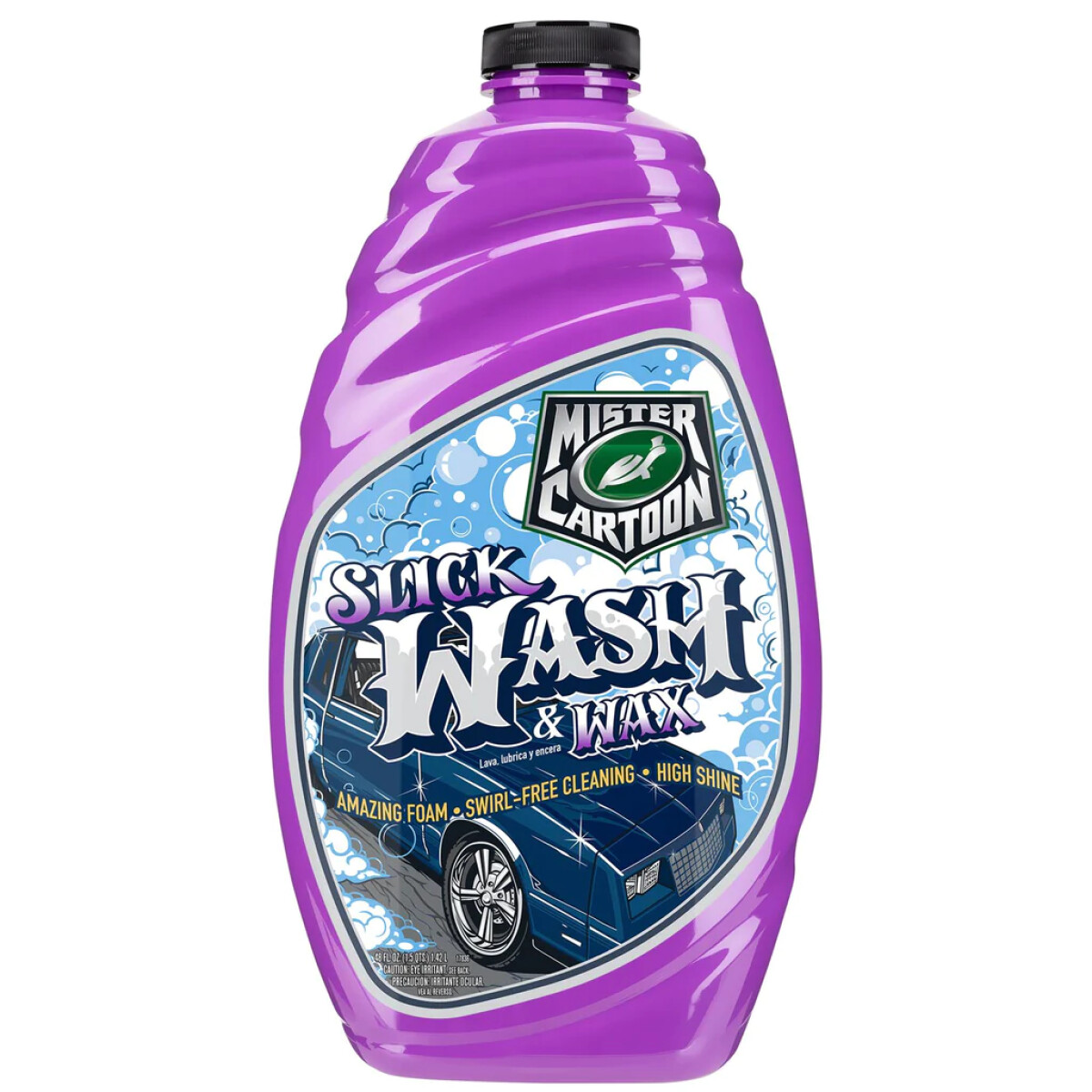 LIMPIEZA Y ACABADO - SHAMPOO C/CERA SLICK WASH & WAX + BRILLO 1.42 LTS. TORTUGA (TURTLE WAX) 
