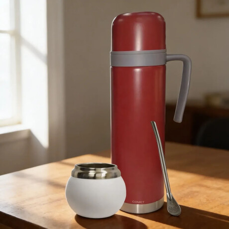 Set Ac.Inox Termo 750ml +mate lavable 120ml +bombilla regalo Blanco