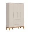 Ropero 4 puertas 3 cajones Boom Gris