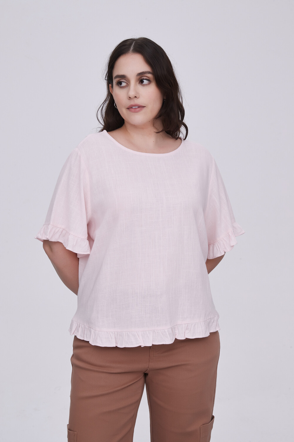 Blusa Abbas Rosa Claro