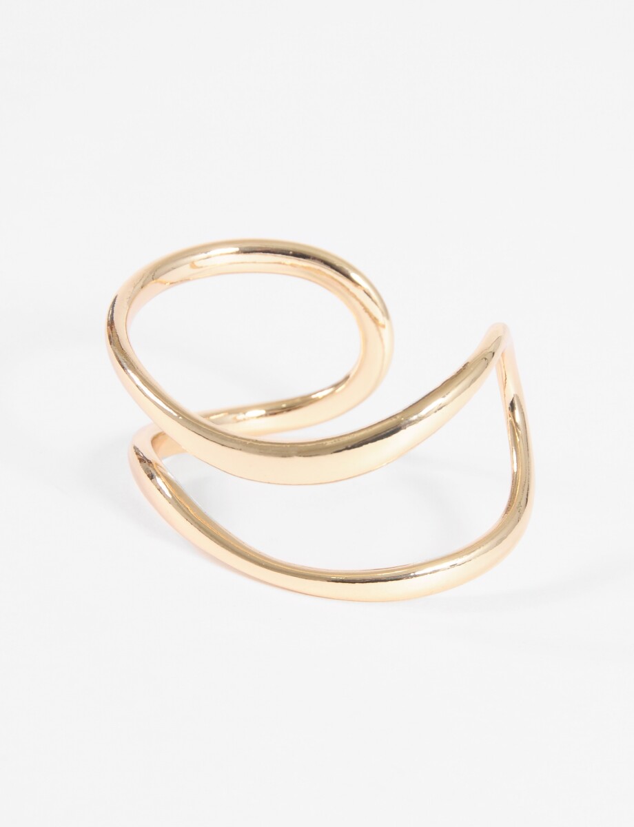 Pulsera cuff doble rígida - dorado 