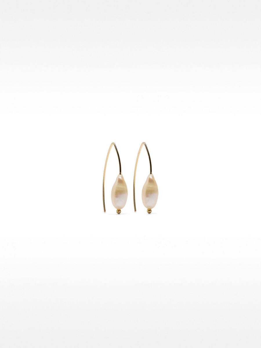 Pendientes Con Perlas De Agua Dulce dorado