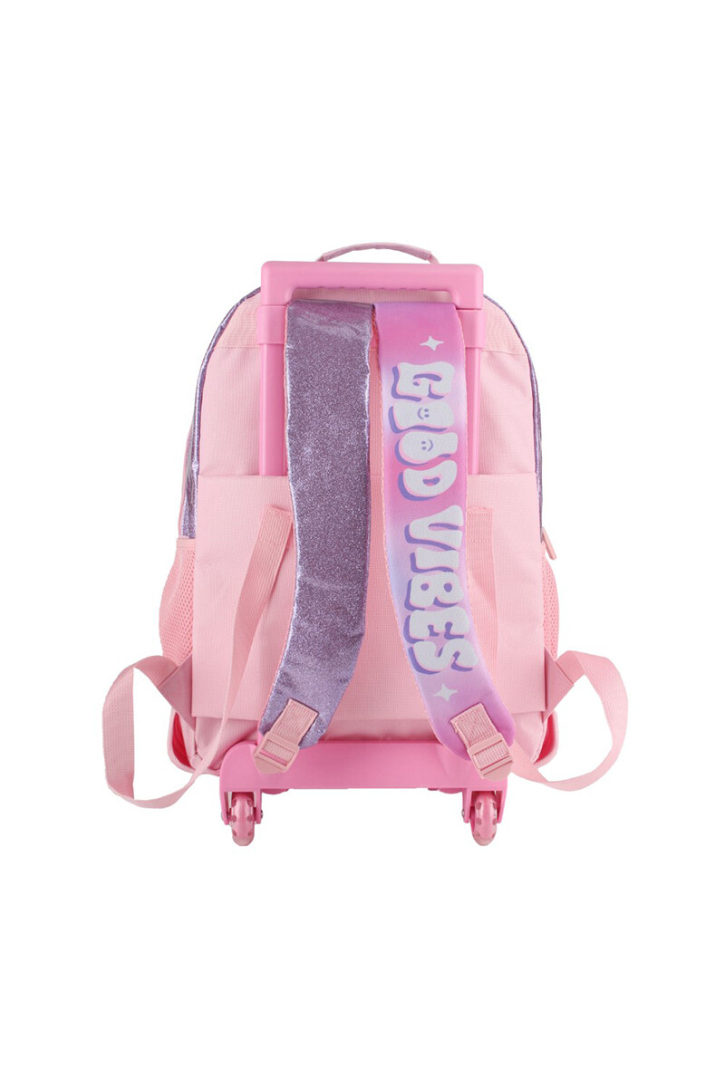 Mochila escolar con ruedas Good Vibes Rosa