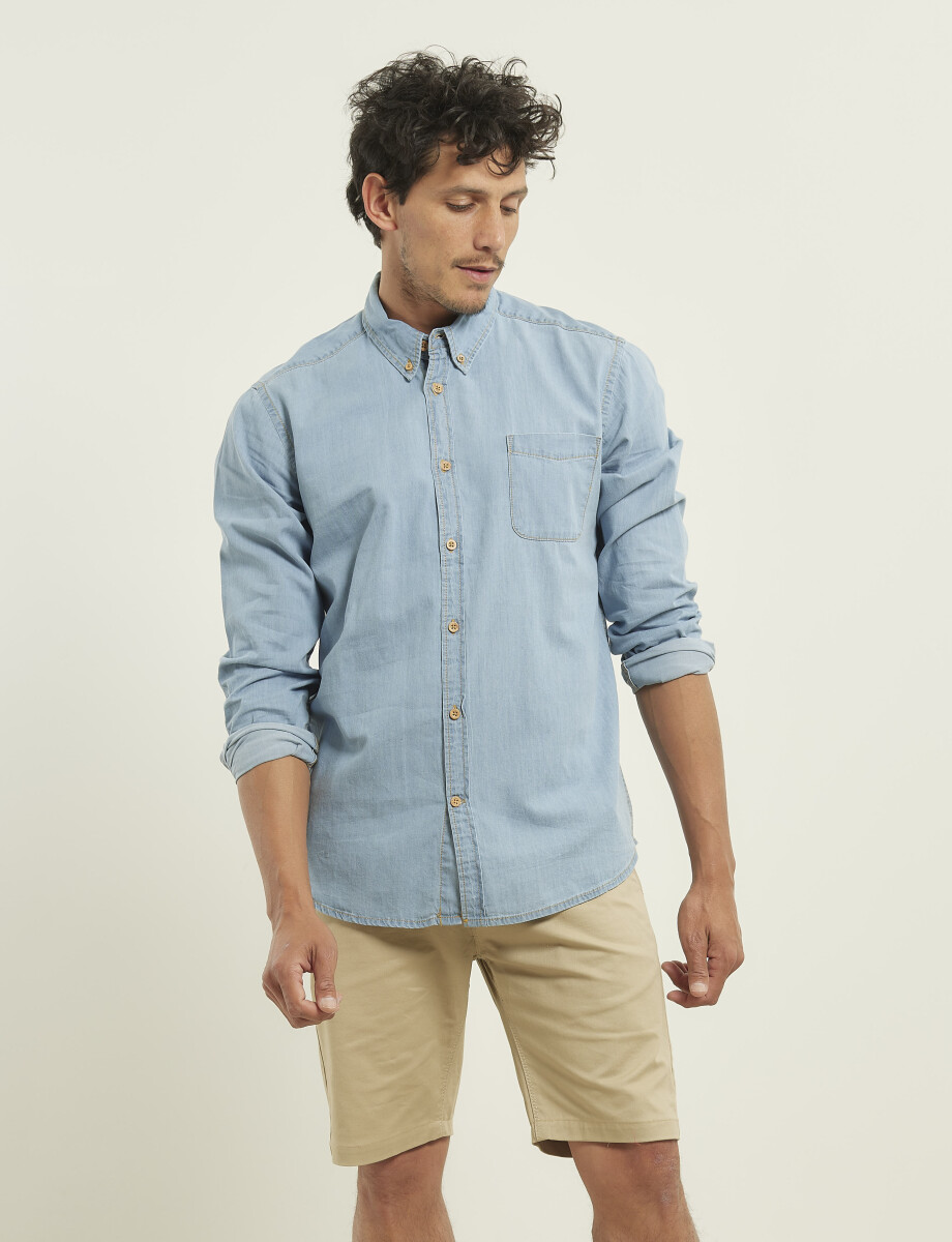 012468 CAMISA TIPO JEAN HARRY Celeste