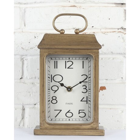 Reloj Analógico de Mesa Vintage Selecta Simil Madera 28x16cm Reloj Analógico de Mesa Vintage Selecta Simil Madera 28x16cm