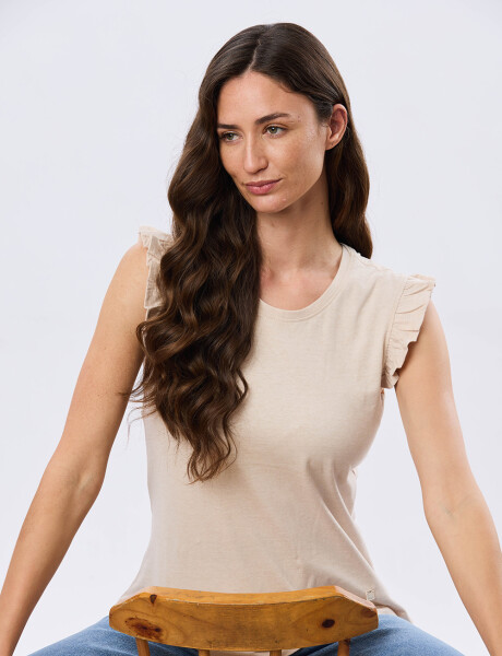 REMERA LISA DE ALGODÓN Beige