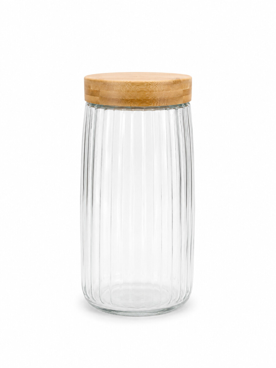 FRASCO VIDRIO BAMBU - TRANSPARENTE 
