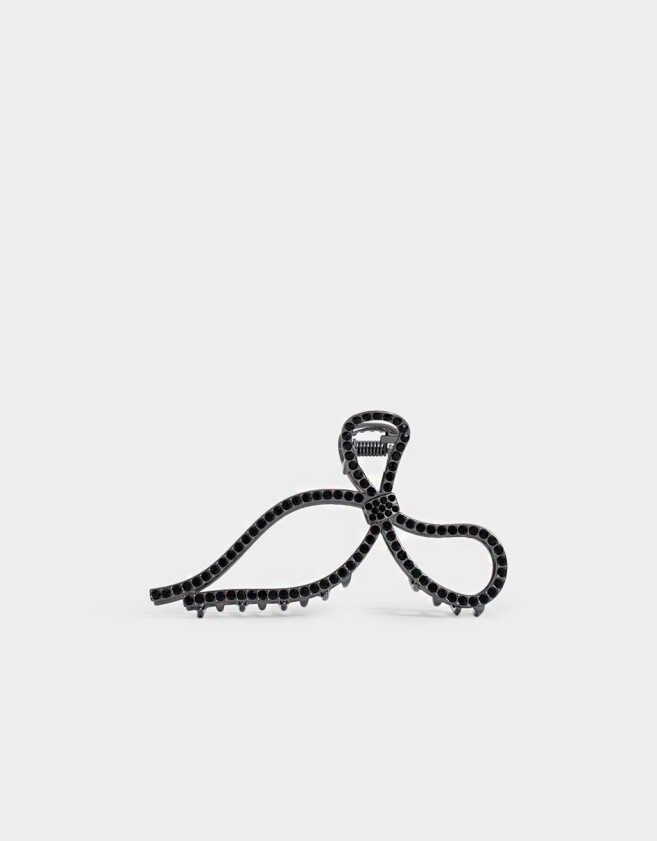 Broche Con moño Broche Moño Strass - Negro