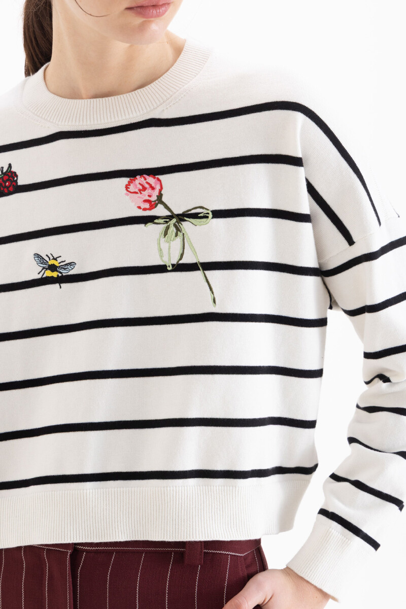 SWEATER BERRY Blanco
