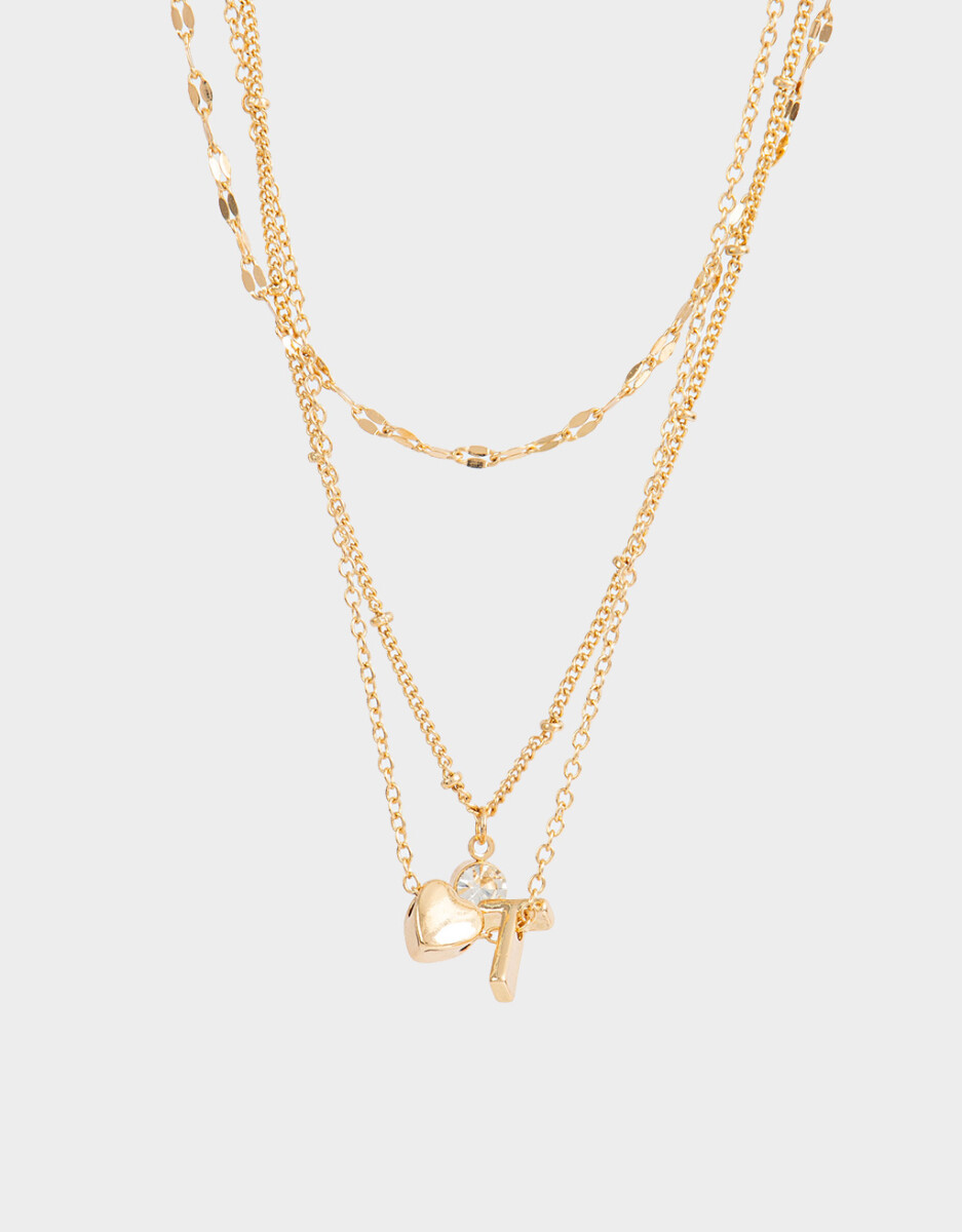 Collar Corto De Inicial "t" 