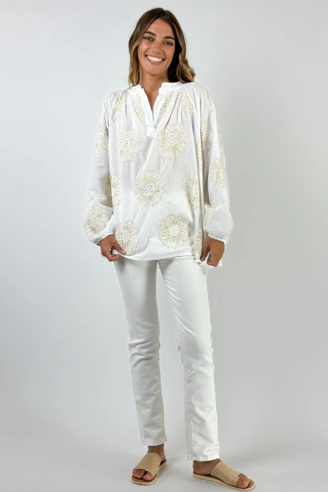 BLUSA FLOR blanco talle unico