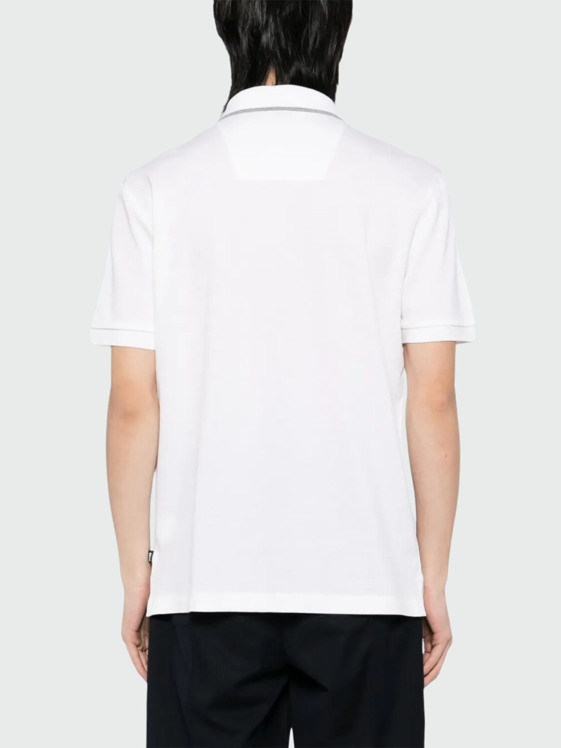BOSS Polo de Piqué con Detalles en Contraste Blanco
