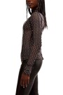 CHARLIE PRINTED MESH TOP Negro