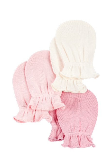 Pack tres pares de mitones de algodón, rosados Pack tres pares de mitones de algodón, rosados