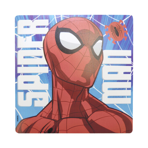 Individual Plástico 30 x 30 cm Spiderman Celeste