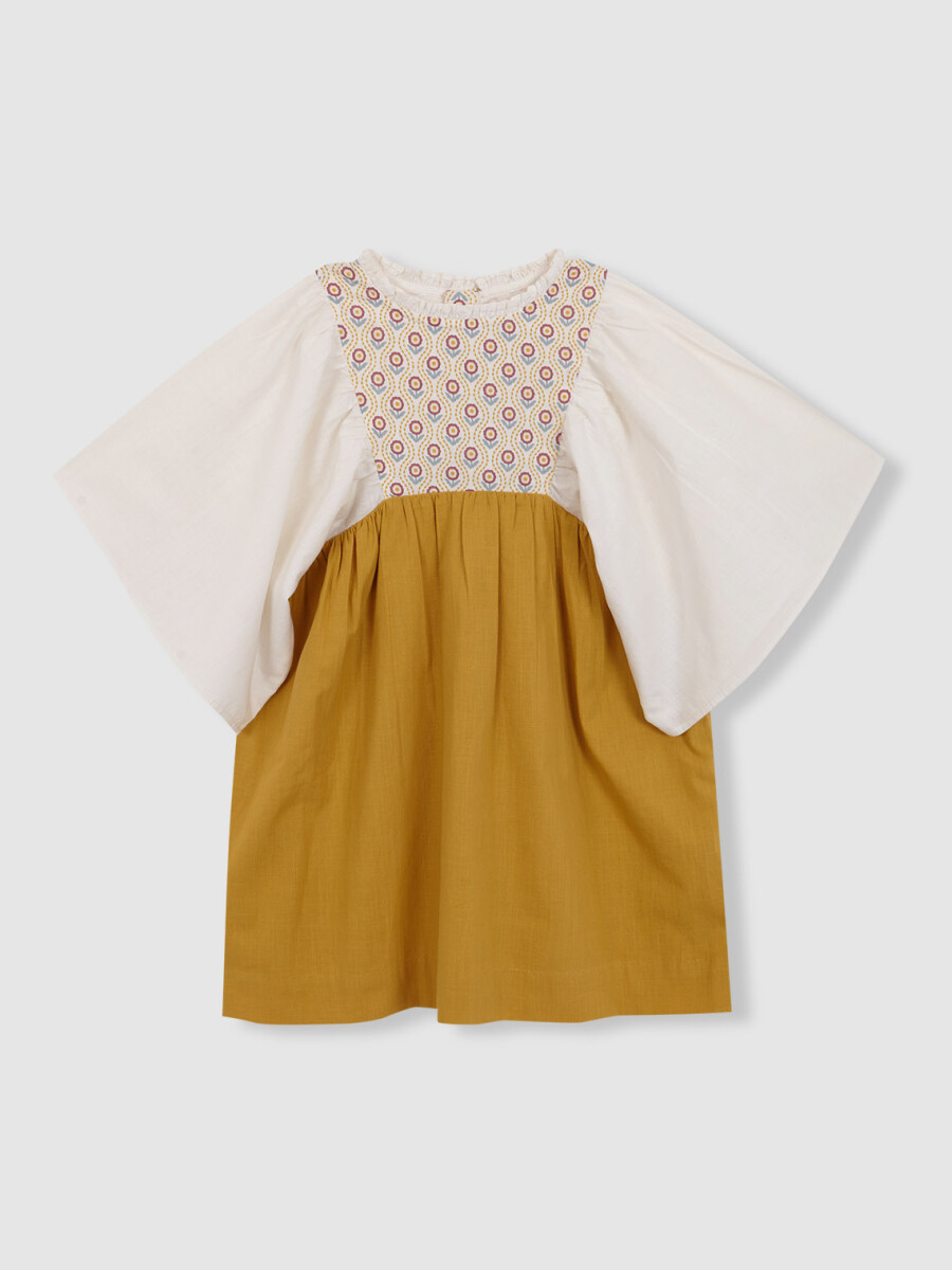 Vestido Canesu Estampado Amarillo