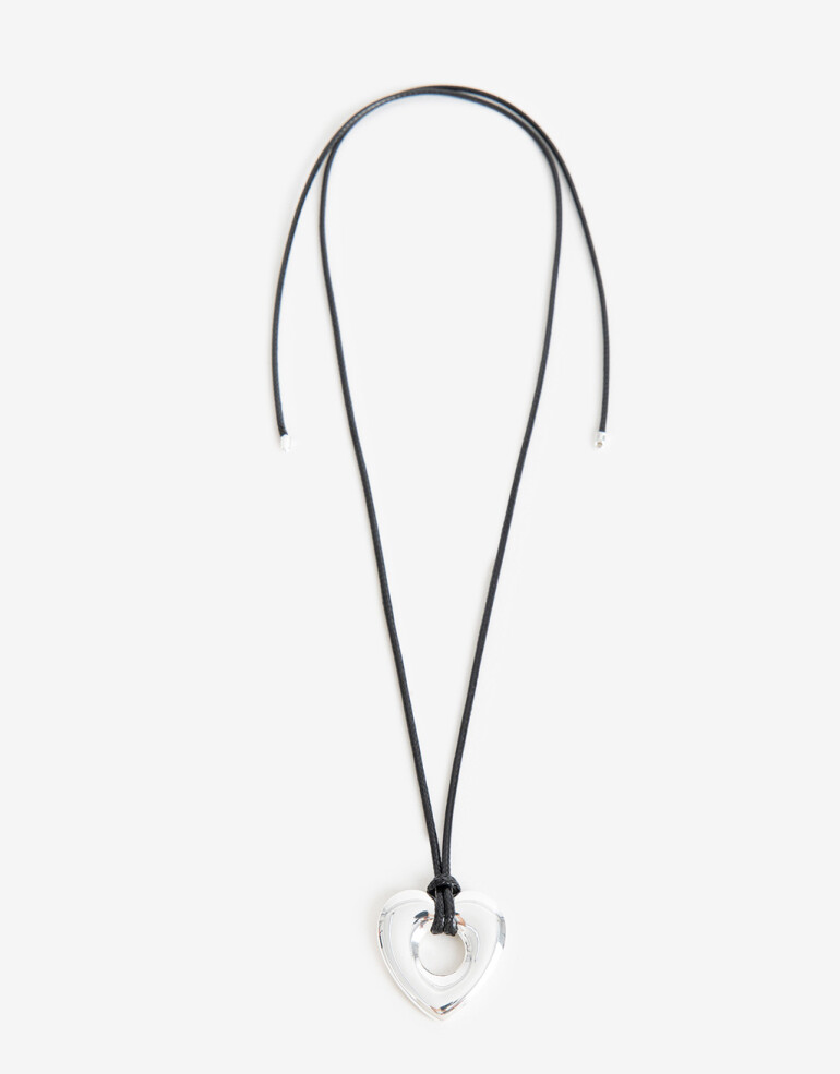 Collares Cortos Con Dijes Collar Corto Corazón - Plateado
