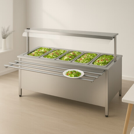 Mesa Buffet Frío Interior Refrigerado 5 GN 1/1 Mesa Buffet Frío Interior Refrigerado 5 GN 1/1