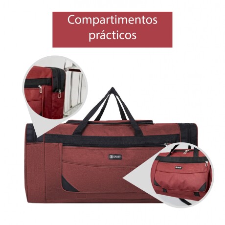 Bolso Sport Grande Unisex Multiuso Duradero Espacioso Bordó