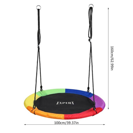 Hamaca De Jardín Base Circular Niños Columpio 100cm Varios