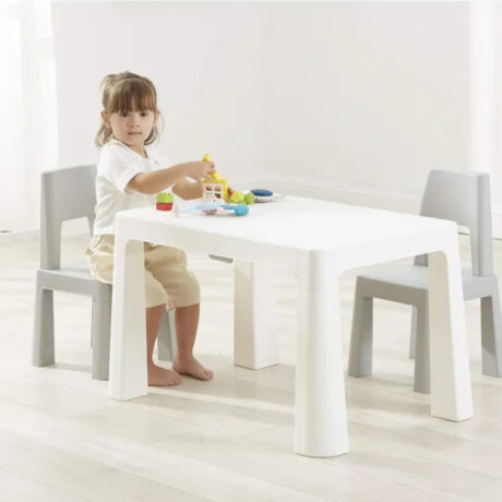 Juego Infantil de Mesa y 2 Sillas Blanco/Rosa