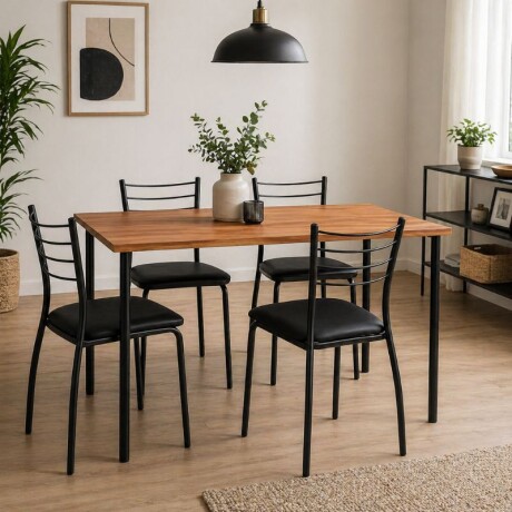 JUEGO DE COMEDOR MESA + 4 SILLAS - FREIJO/NEGRO JUEGO DE COMEDOR MESA + 4 SILLAS - FREIJO/NEGRO