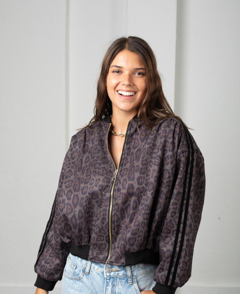 Campera Print gamuza marrón