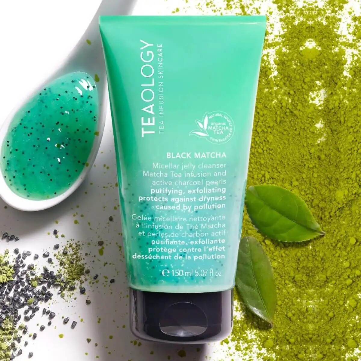 Teaology Gel Limpiador Micelar de Te Matcha y Carbon Negro 