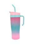 Vaso con sorbo Fucsia