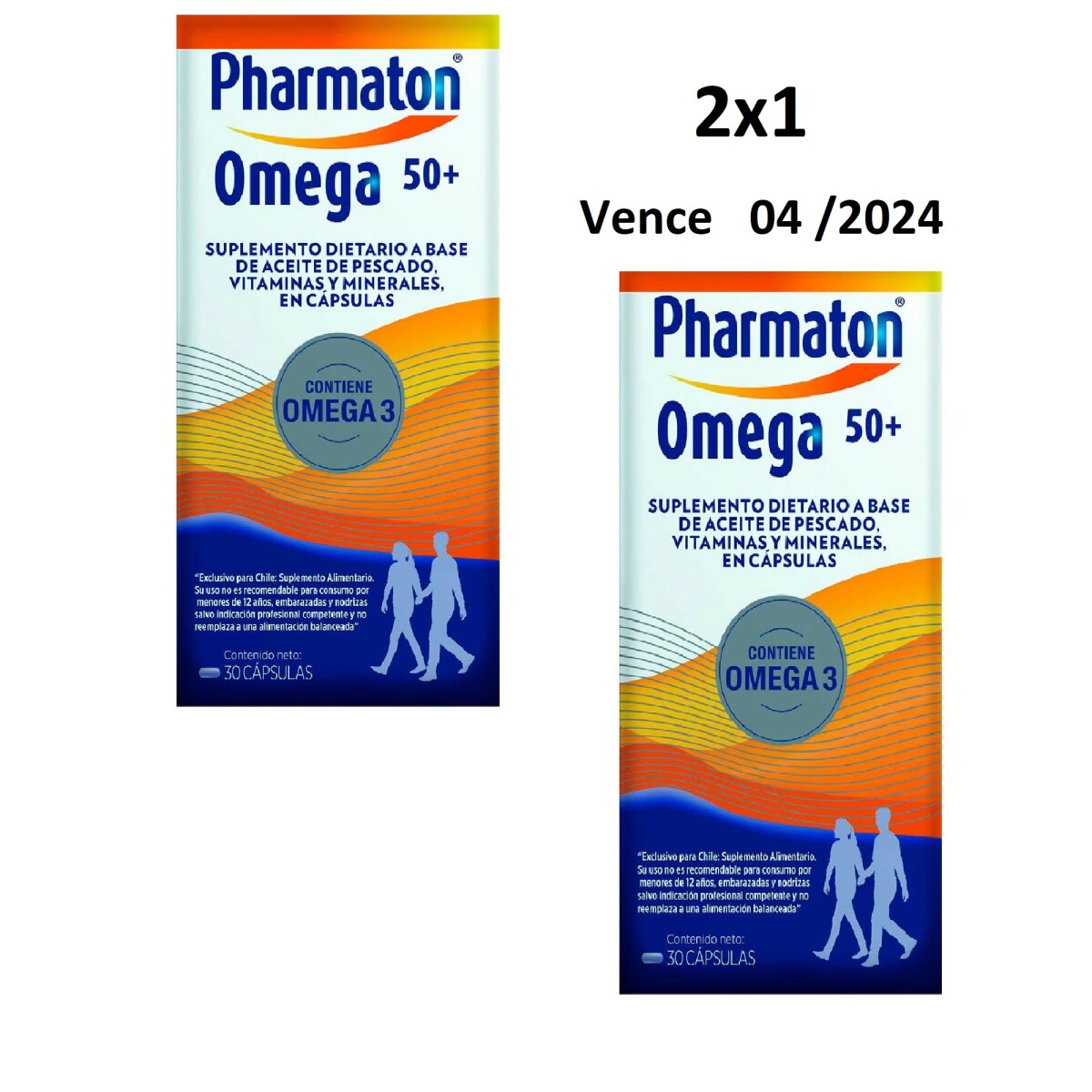 !!!!!OFERTA PROXIMO VENCIMIENTO 2X1 !!!!! Pharmaton® Omega 50+ 30 Cápsulas 