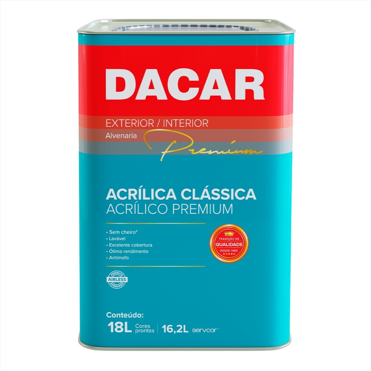 DACAR LATEX ACRILICO PREMIUM EXTERIOR / INTERIOR BLANCO NIEVE 18 LITROS 